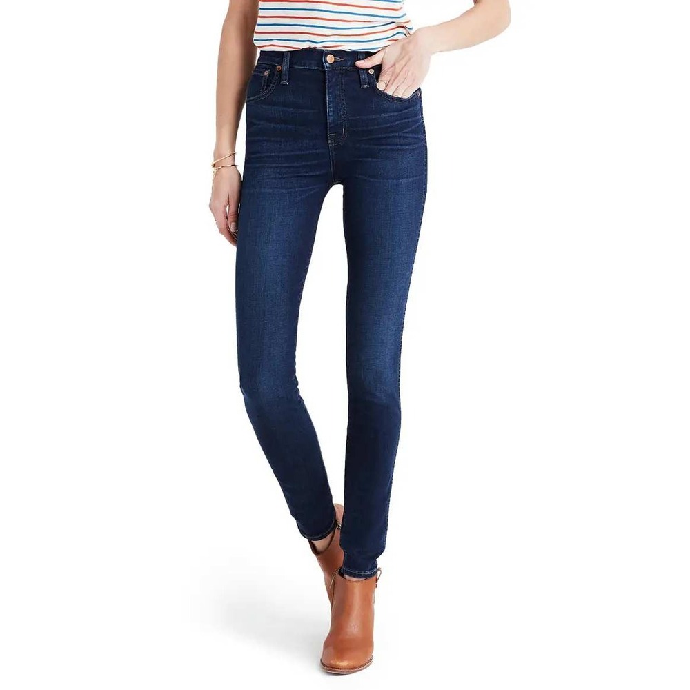 Madewell 10" High-Rise Skinny Jeans Women's 26 Hayes Wash Blue Stretch Denim